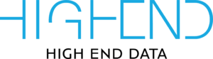 logo High End Data blå sort
